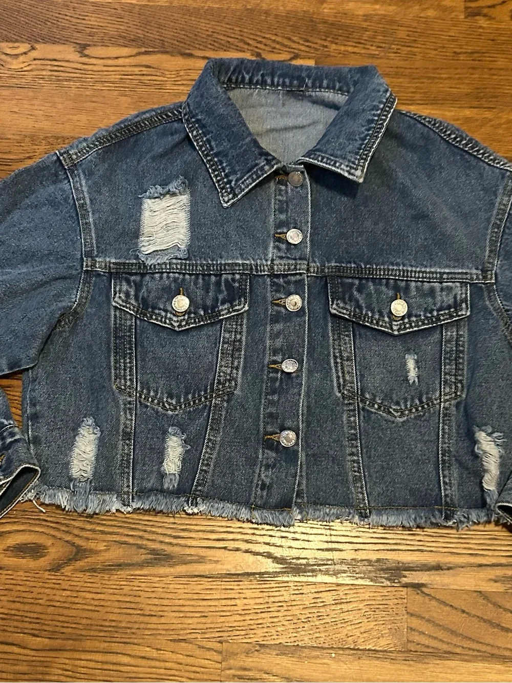 Embellished Rhinestone Lip Denim Jacket by designer XoxoE